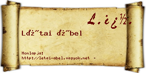 Létai Ábel névjegykártya